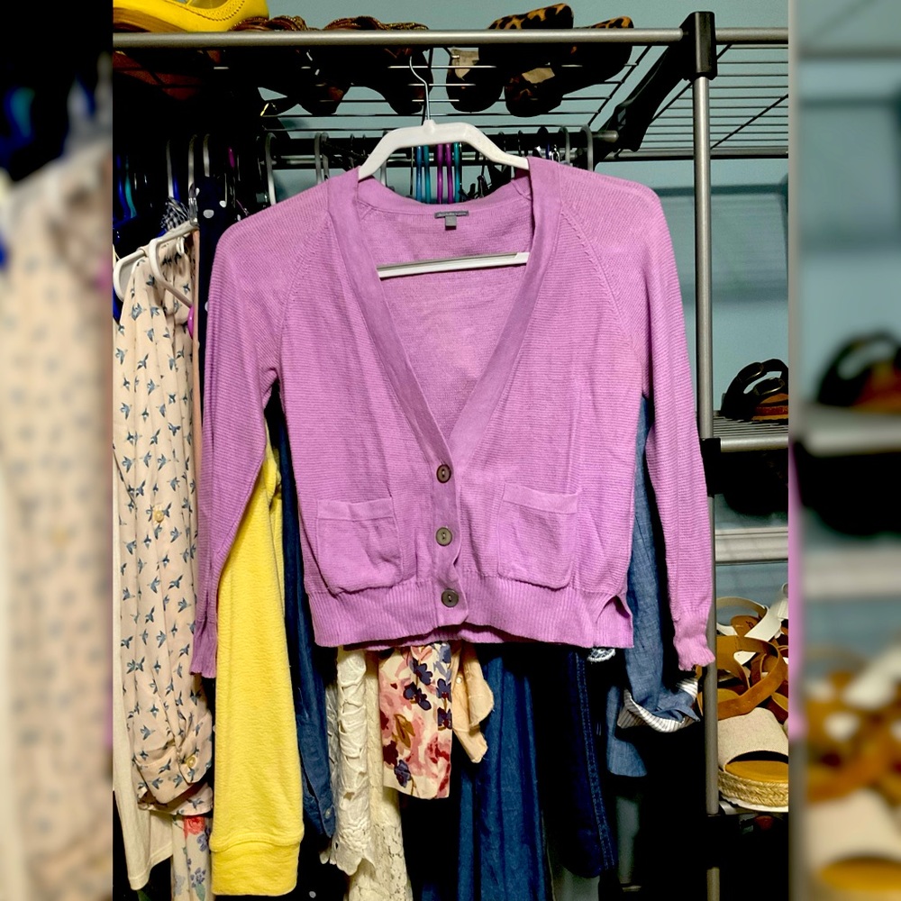 ADORABLE PURPLE CROPPED CARDIGAN